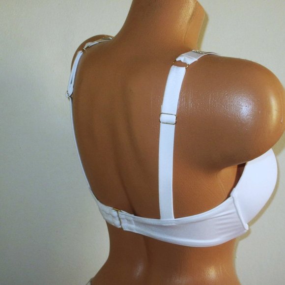 36DDD VICTORIA SECRET Swim Shine Strap Push Up Bikini Top Logo Rhinestone $69 - Picture 5 of 6